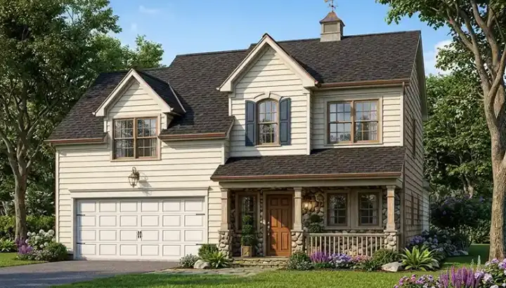 Traditional house plans 106-124 - front exterior, 1,530 sq ft, 3 bed, 2 bath house plans | Monster House Plans