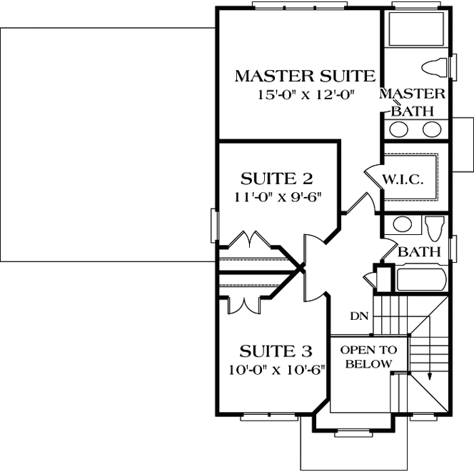 Upper/Second Floor Plan: 106-126