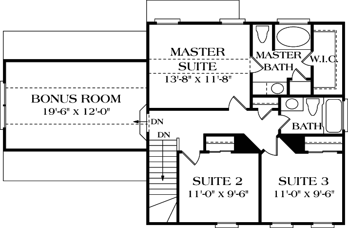 Upper/Second Floor Plan: 106-130