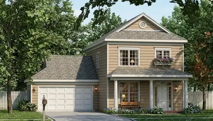 Southern Colonial house plans 106-131 - front exterior, 1,584 sq ft, 3 bed, 2 bath house plans | Monster House Plans