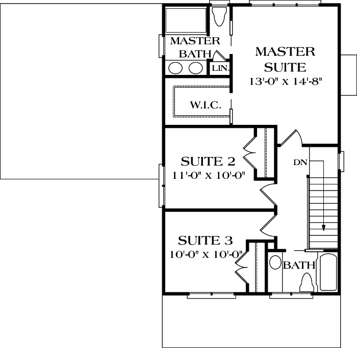 Upper/Second Floor Plan: 106-131