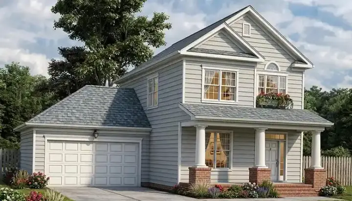 Cottage house plans 106-132 - front exterior, 1,608 sq ft, 3 bed, 2 bath house plans | Monster House Plans