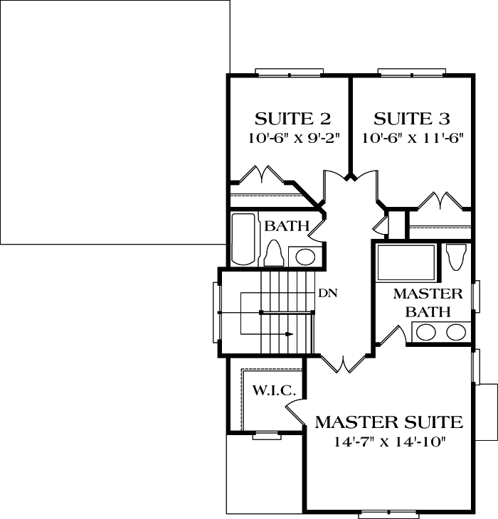Upper/Second Floor Plan: 106-133