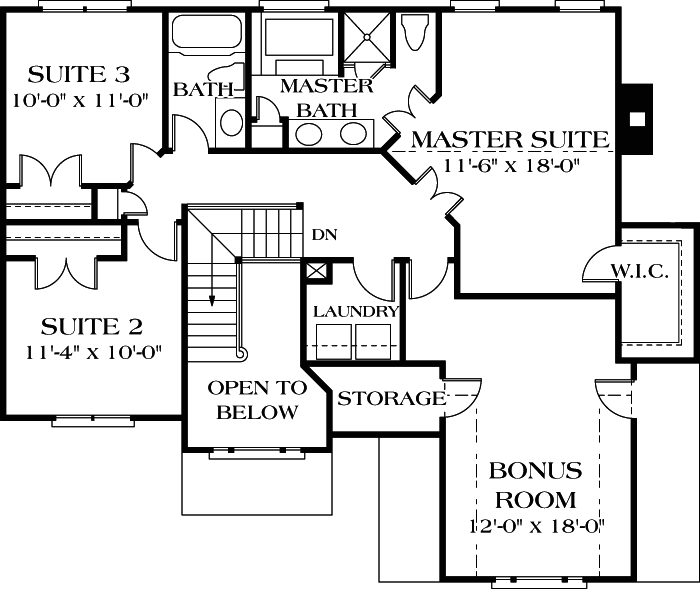 Upper/Second Floor Plan: 106-136