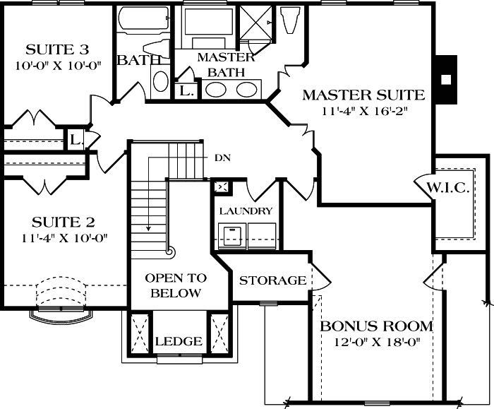Upper/Second Floor Plan: 106-143