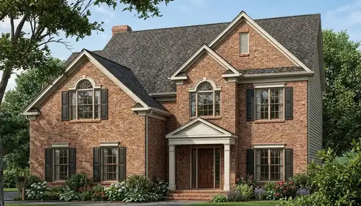 Colonial house plans 106-146 - front exterior, 1,821 sq ft, 3 bed, 2 bath house plans | Monster House Plans