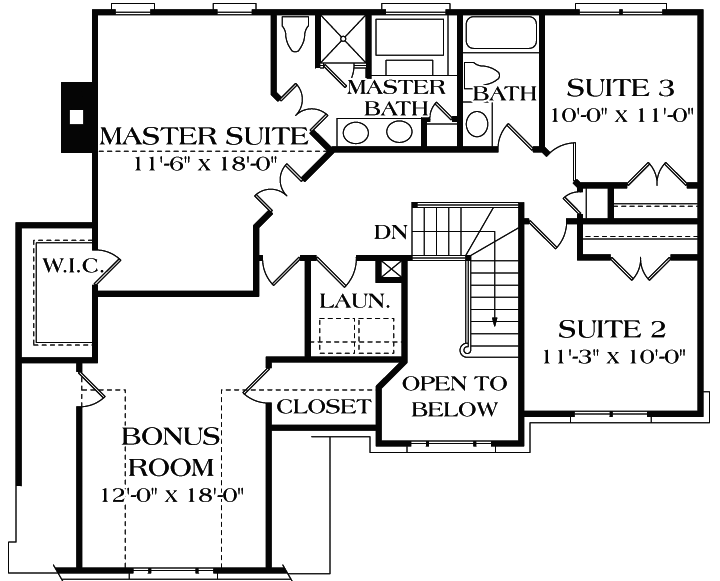 Upper/Second Floor Plan: 106-146