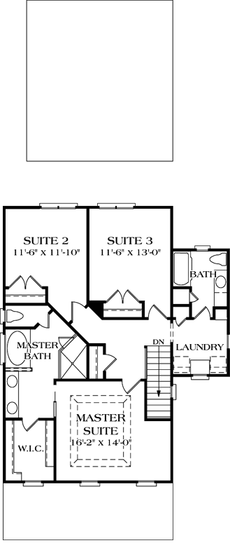 Upper/Second Floor Plan: 106-156