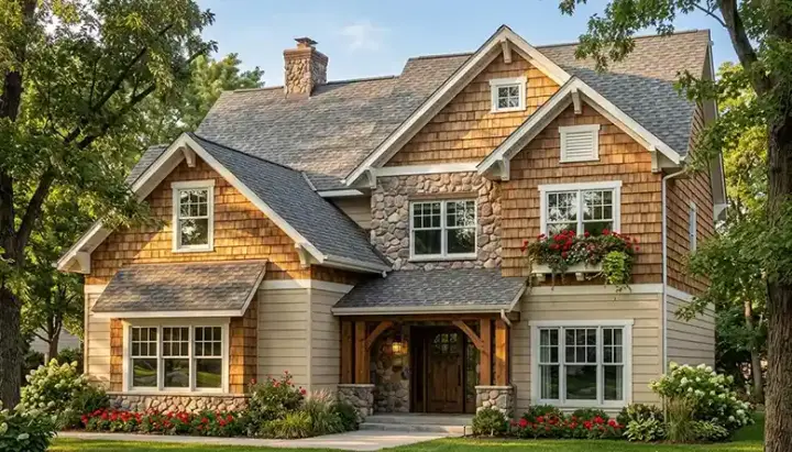 Shingle house plans 106-161 - front exterior, 1,936 sq ft, 3 bed, 2 bath house plans | Monster House Plans