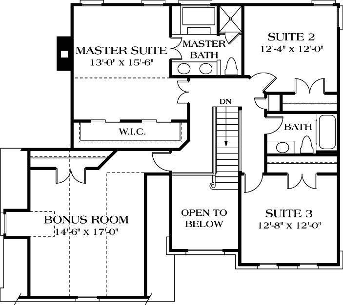 Upper/Second Floor Plan: 106-170