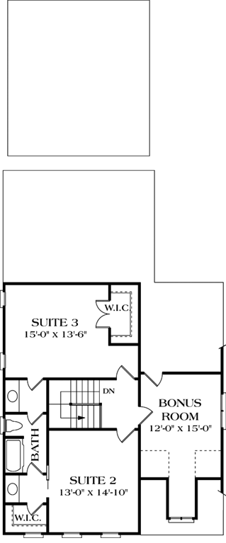 Upper/Second Floor Plan: 106-172