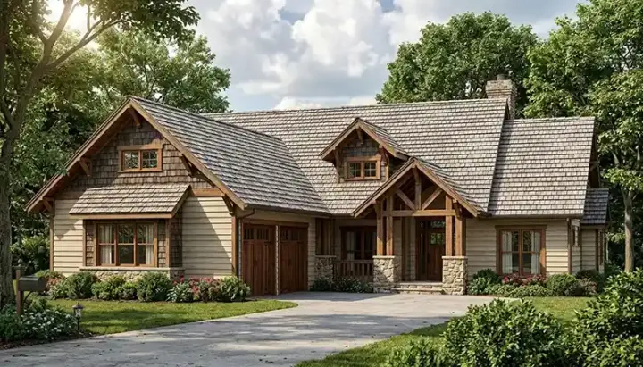 Craftsman house plans 106-173 - front exterior, 2,093 sq ft, 3 bed, 3 bath house plans | Monster House Plans