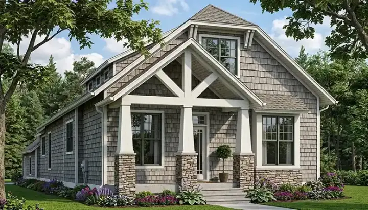 Craftsman house plans 106-177 - front exterior, 2,107 sq ft, 3 bed, 2 bath house plans | Monster House Plans