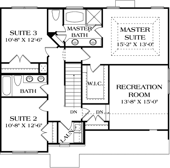 Upper/Second Floor Plan: 106-178