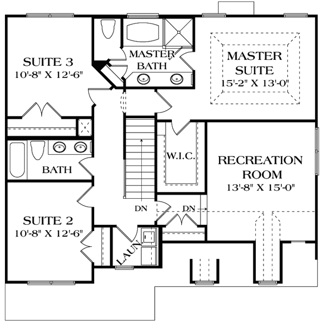 Upper/Second Floor Plan: 106-180