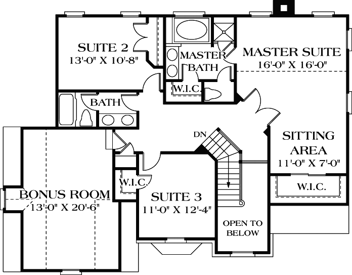 Upper/Second Floor Plan: 106-188