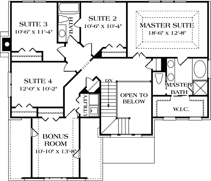 Upper/Second Floor Plan: 106-194