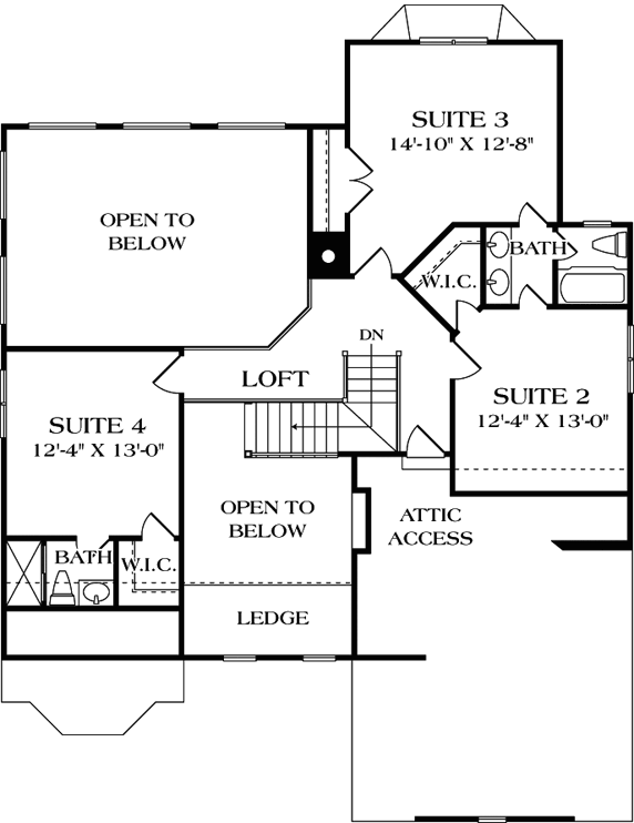 Upper/Second Floor Plan: 106-196