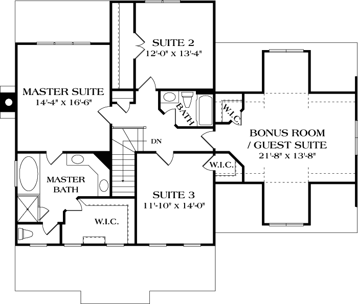 Upper/Second Floor Plan: 106-198