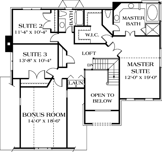 Upper/Second Floor Plan: 106-202