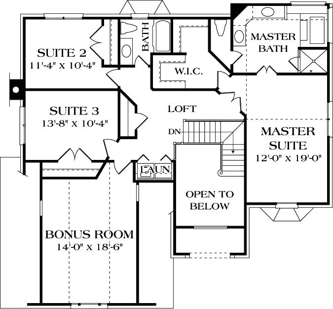 Upper/Second Floor Plan: 106-204
