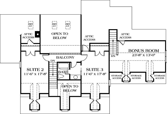 Upper/Second Floor Plan: 106-207
