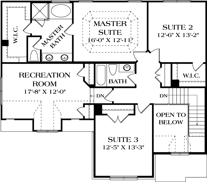 Upper/Second Floor Plan: 106-208
