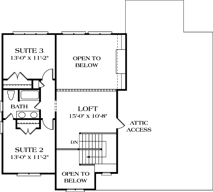 Upper/Second Floor Plan: 106-214