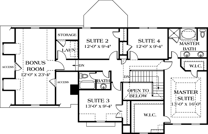 Upper/Second Floor Plan: 106-226