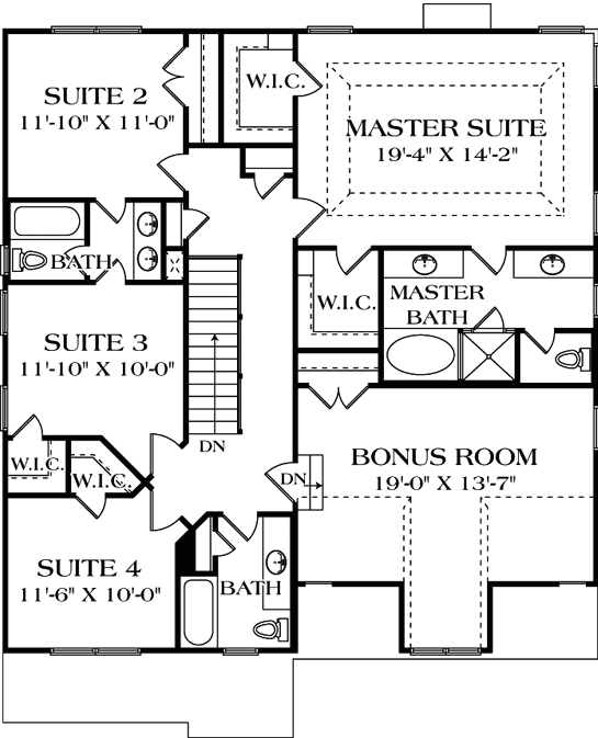 Upper/Second Floor Plan: 106-228