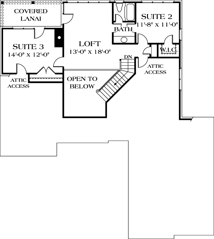Upper/Second Floor Plan: 106-232
