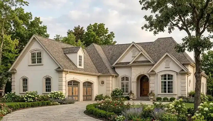 Traditional house plans 106-247 - front exterior, 3,459 sq ft, 6 bed, 4 bath house plans | Monster House Plans