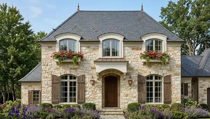 European house plans 106-251 - front exterior, 2,611 sq ft, 3 bed, 2 bath house plans | Monster House Plans