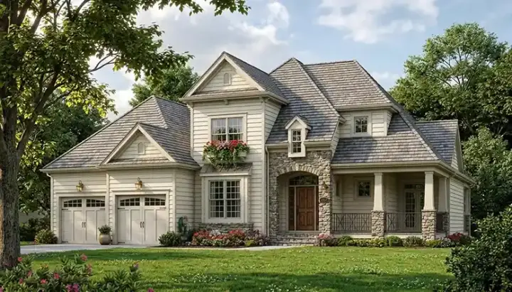 Country house plans 106-260 - front exterior, 2,667 sq ft, 3 bed, 3 bath house plans | Monster House Plans