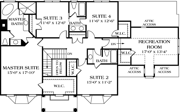 Upper/Second Floor Plan: 106-280