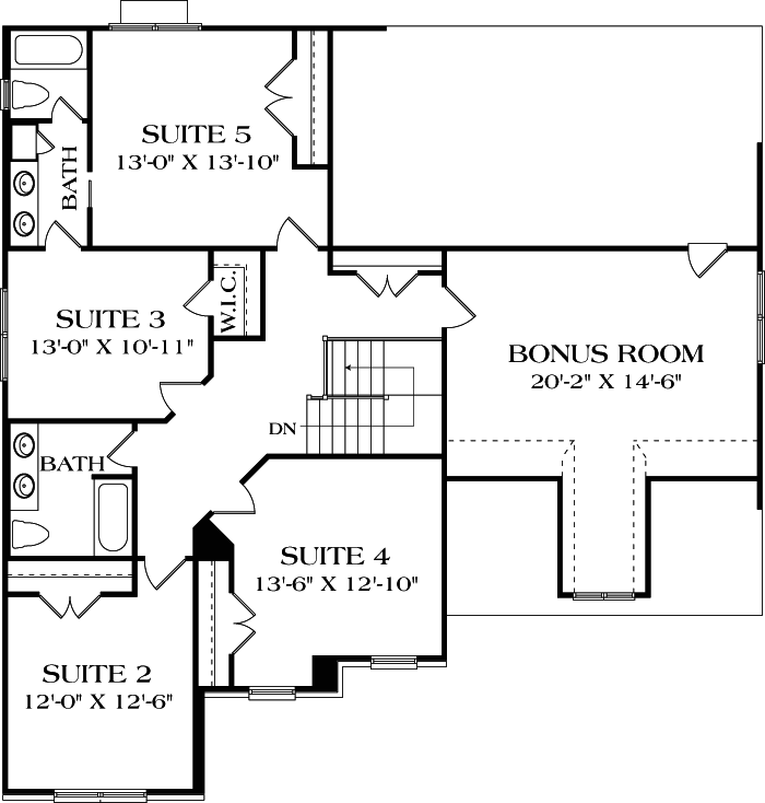 Upper/Second Floor Plan: 106-290