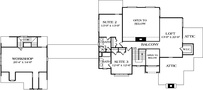 Upper/Second Floor Plan: 106-300