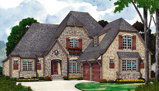 European House Plan 3 Bedrooms 3 Bath 2921 Sq Ft Plan 106 310