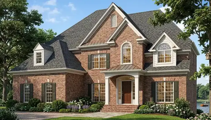 Traditional house plans 106-321 - front exterior, 3,855 sq ft, 4 bed, 4 bath house plans | Monster House Plans