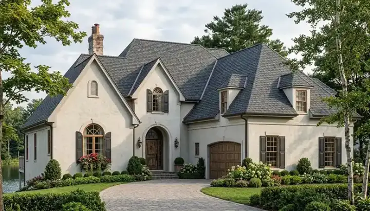 European house plans 106-323 - front exterior, 4,872 sq ft, 5 bed, 3 bath house plans | Monster House Plans