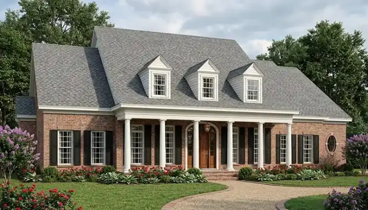 Southern Colonial house plans 106-324 - front exterior, 3,003 sq ft, 4 bed, 3 bath house plans | Monster House Plans