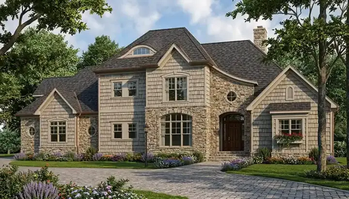 French Country house plans 106-329 - front exterior, 3,011 sq ft, 3 bed, 3 bath house plans | Monster House Plans