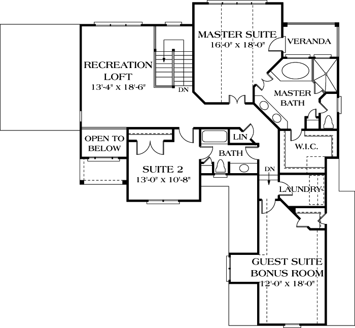 Upper/Second Floor Plan: 106-350