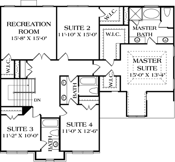 Upper/Second Floor Plan: 106-354