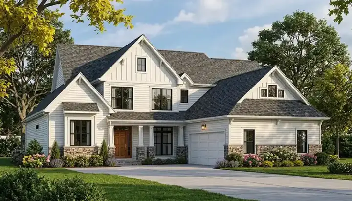 Craftsman house plans 106-357 - front exterior, 3,090 sq ft, 4 bed, 3 bath house plans | Monster House Plans