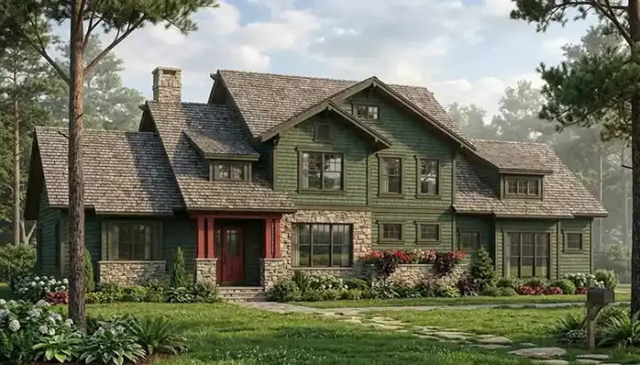 Craftsman house plans 106-370 - front exterior, 3,161 sq ft, 4 bed, 3 bath house plans | Monster House Plans