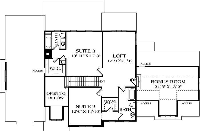 Upper/Second Floor Plan: 106-370