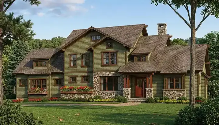 Craftsman house plans 106-371 - front exterior, 3,161 sq ft, 4 bed, 3 bath house plans | Monster House Plans