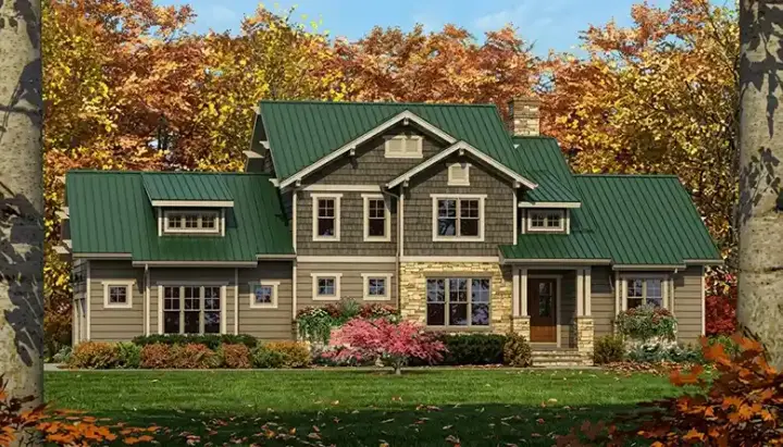 Craftsman house plans 106-372 - front exterior, 3,161 sq ft, 5 bed, 4 bath house plans | Monster House Plans