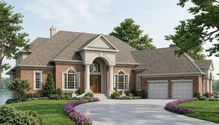 Traditional house plans 106-380 - front exterior, 4,330 sq ft, 5 bed, 4 bath house plans | Monster House Plans